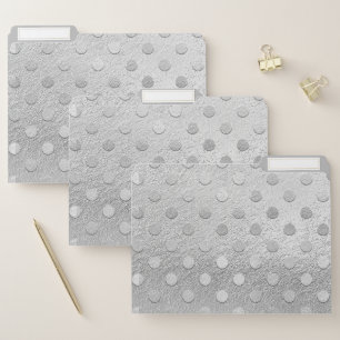 Elegant Chic Silver Polka Dot Decorative Pattern File Folder