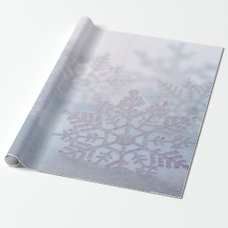 Elegant Chic Silver Snowflakes Holiday Wrapping Paper