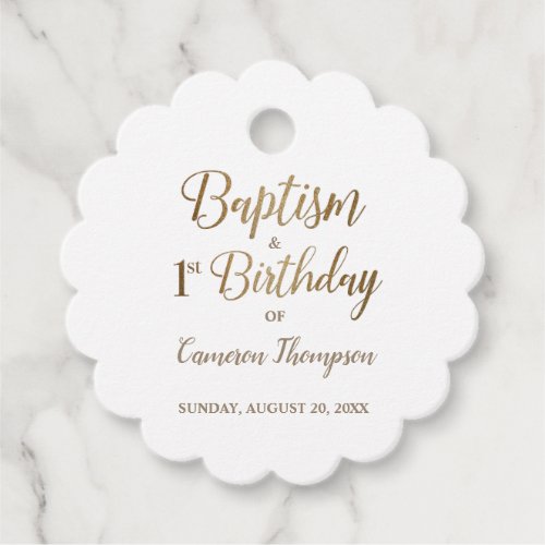 Elegant chic Simple Baptism and 1st birthday Favor Tags