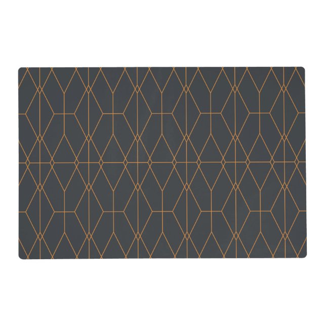 Elegant, chic, simple, luxurious line pattern art placemat (Back)