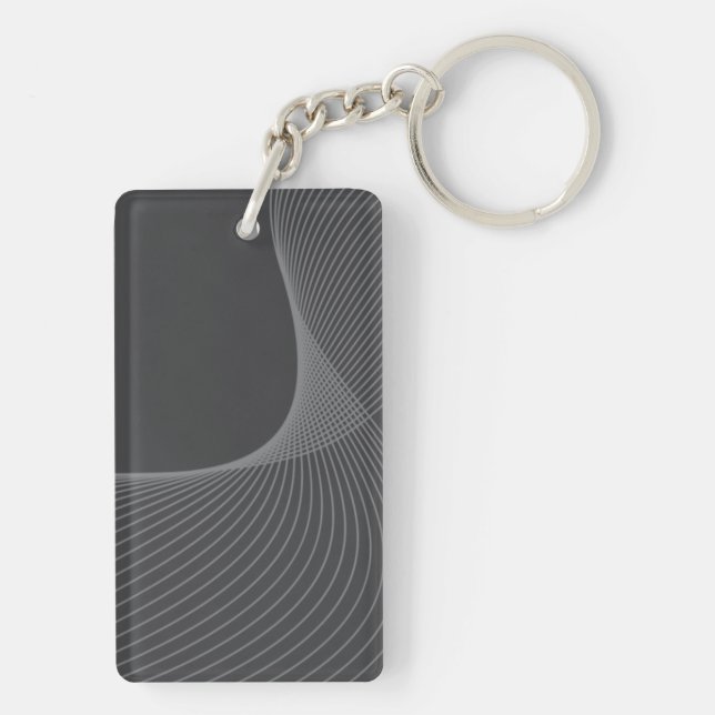 Elegant, chic, simple, modern graphic pattern art keychain (Back)