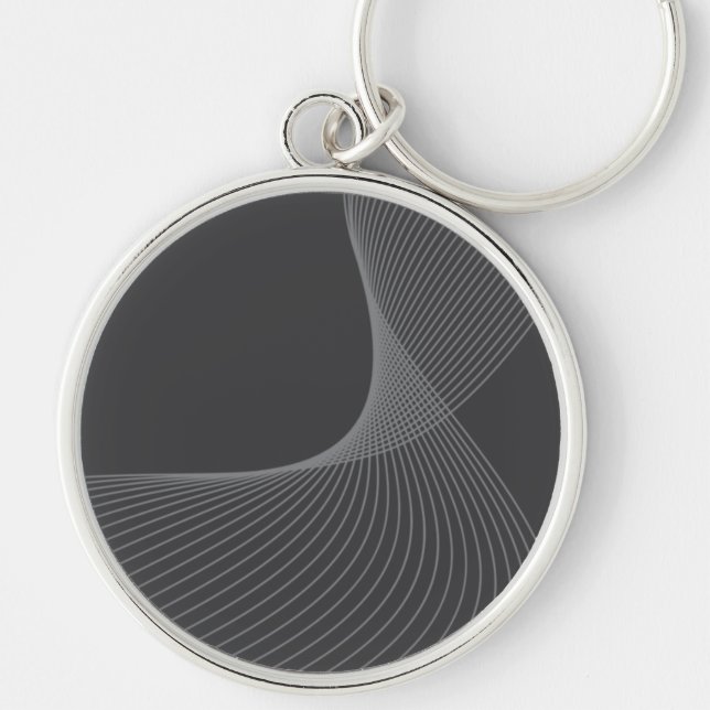 Elegant, chic, simple, modern graphic pattern art keychain (Front)
