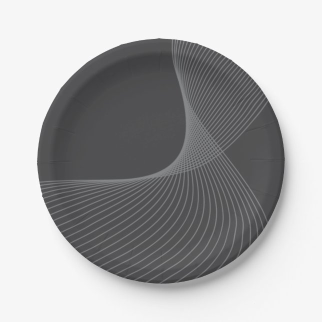Elegant, chic, simple, modern graphic pattern art paper plates (Front)