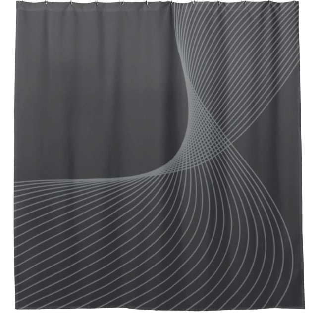 Elegant, chic, simple, modern graphic pattern art shower curtain (Front)