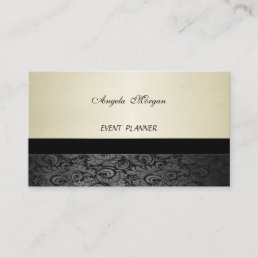 Elegant Chic Sophisticated Professional Damask Business Card