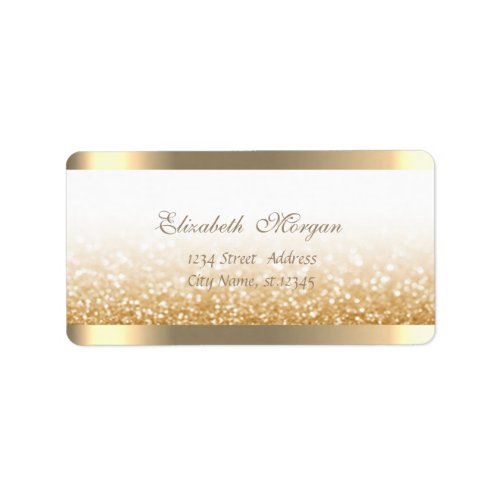 Elegant Chic  SophisticatedStripedGlittery Bokeh Label