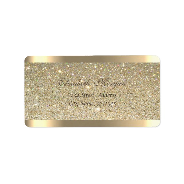 Elegant Chic  Sophisticated,Striped,Glittery Label (Front)