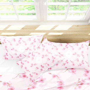 Elegant Chic Spring Cherry Blossom Floral Pattern Pillow Case