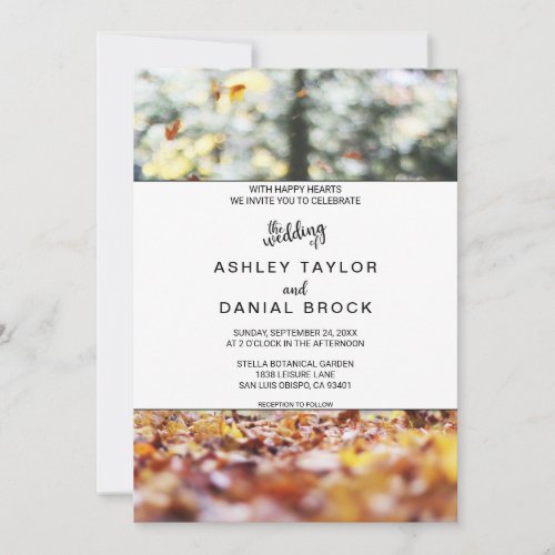 Elegant chic spring fall floral Wedding Invitation