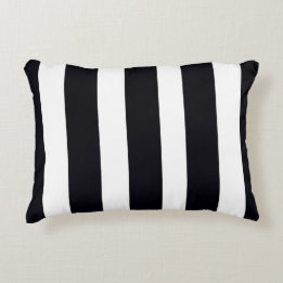 Elegant Chic Stylish Classic Black & White Striped Accent Pillow