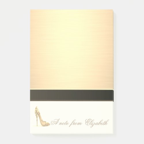 Elegant Chic  Stylish Girly Faux Gold High Heel Post_it Notes