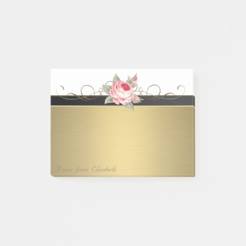 Elegant Chic  Stylish Girly Faux GoldRose Post_it Notes