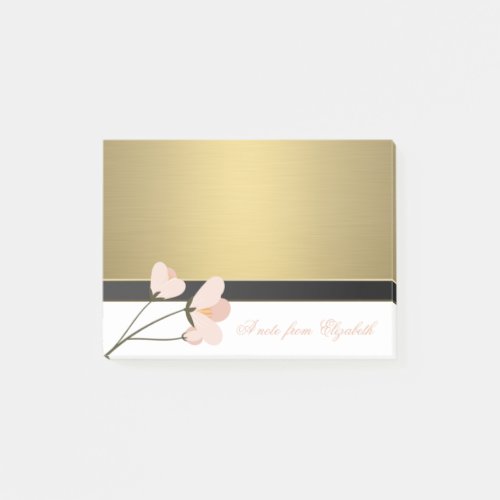 Elegant Chic  Stylish Girly Faux GoldRose Post_it Notes