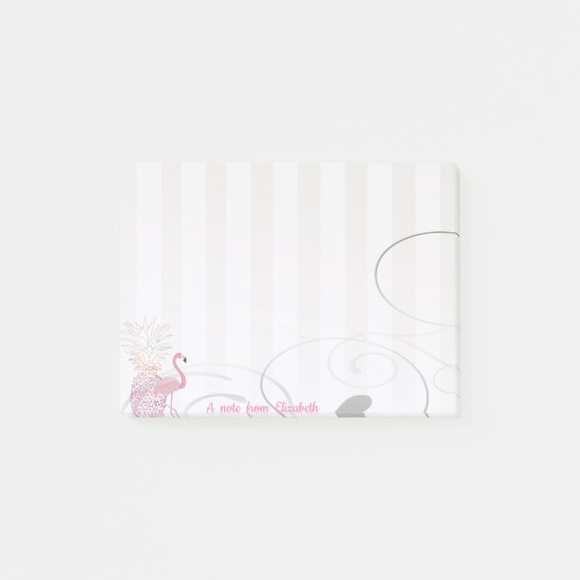 Elegant Chic  Stylish Girly ,Flamingo , Pineapple Post-it Notes (Front)
