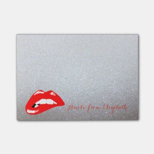 Elegant Chic  Stylish Girly ,Glittery, Lips Post-it Notes