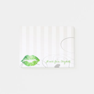 Elegant Chic  Stylish Girly,Green Lips  Post-it Notes
