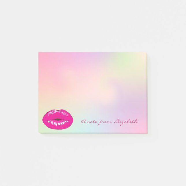 Elegant Chic  Stylish Girly Ombre Lips Post-it Notes (Front)