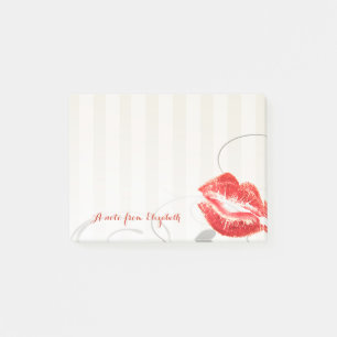 Elegant Chic  Stylish Girly ,  Red Lips Post-it Notes