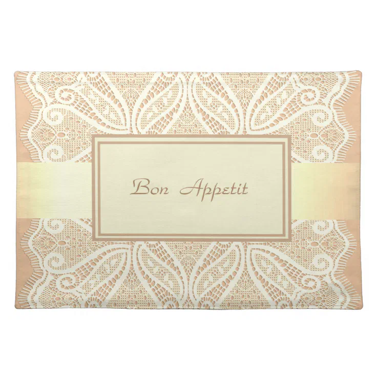 Elegant Chic Stylish, White Lace Cloth Placemat Zazzle