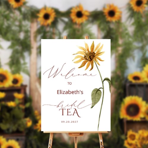 Elegant Chic Sunflower Welcome Bridal Tea Foam Board