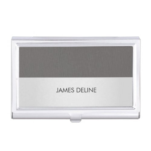 Elegant Chic Texture Grey Silver Case For Business Cards