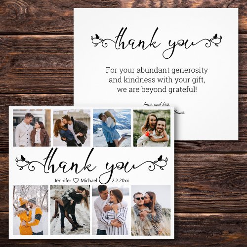 elegant chic thank you  8 photos collage wedding flyer