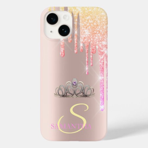 Elegant Chic Tiara Cool Glitter Drips  Case_Mate iPhone 14 Case