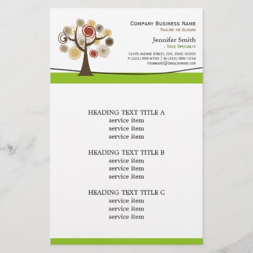 Elegant Chic Tree of Life Logo Nature Green Style Flyer