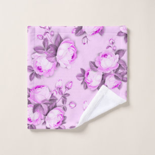 Elegant chic trendy Pink floral  Wash Cloth