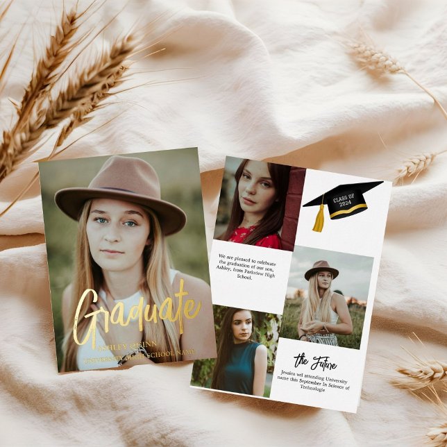 Elegant Chic Typography Graduation Party  Foil Invitation (Creator Uploaded)