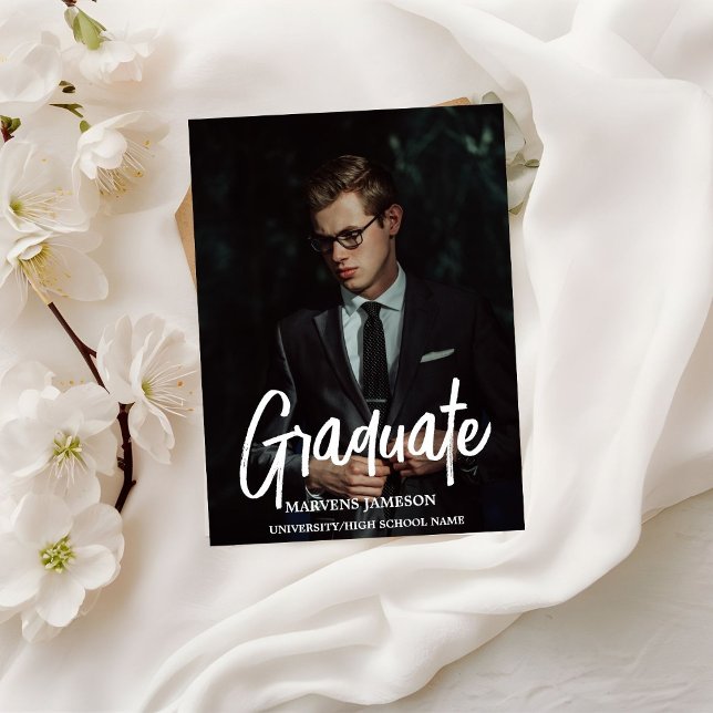 Elegant Chic Typography Graduation Party Invitation (Creator Uploaded)