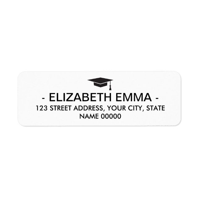 Elegant Chic Typography Graduation Return Address Label (Front)