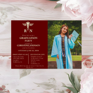 Elegant Chic Typography Nurse Graduation Party Foi Foil Invitation
