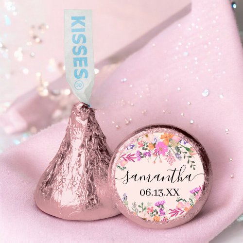 Elegant chic typography pastel meadow wildflowers hersheys kisses