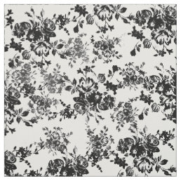 Elegant chic vintage black  white floral pattern fabric