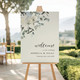 Elegant Chic Vintage Cream Floral Wedding  Foam Board