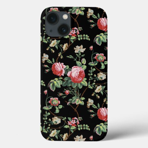 Elegant Chic Vintage Pink Rose Floral  iPhone 13 Case
