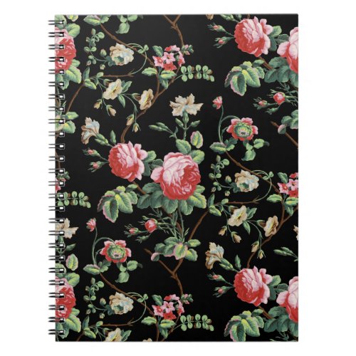 Elegant Chic Vintage Pink Rose Floral Notebook