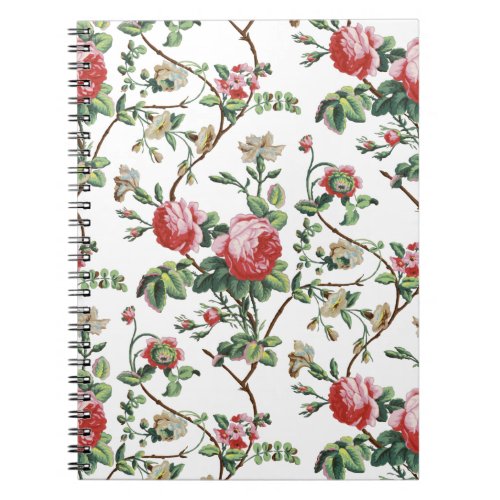 Elegant Chic Vintage Pink Rose Floral Notebook