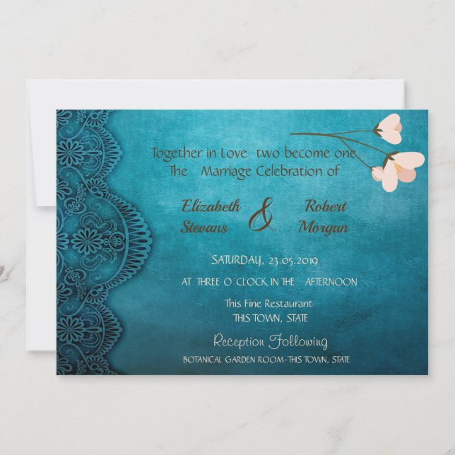 Elegant Chic Vintage  Wedding Invitation (Front)