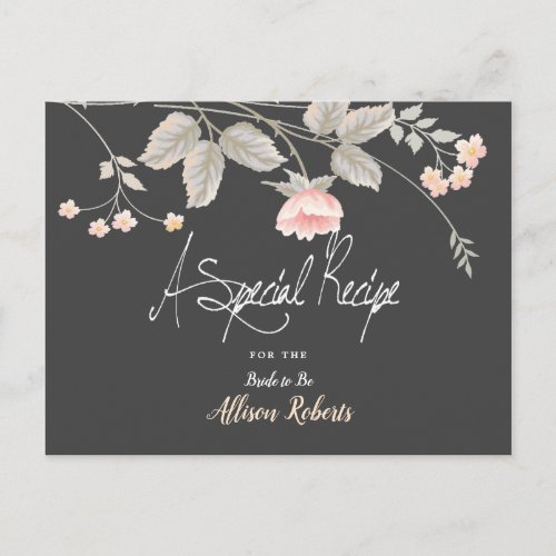 Elegant  chic watercolor Floral Bridal Shower R Invitation Postcard