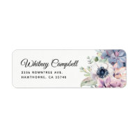 Elegant Chic Watercolor Succulent Florals Label