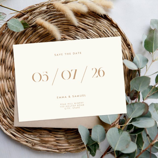 Elegant Chic Wedding Ivory Non-Photo Save the Date (Creator Uploaded)