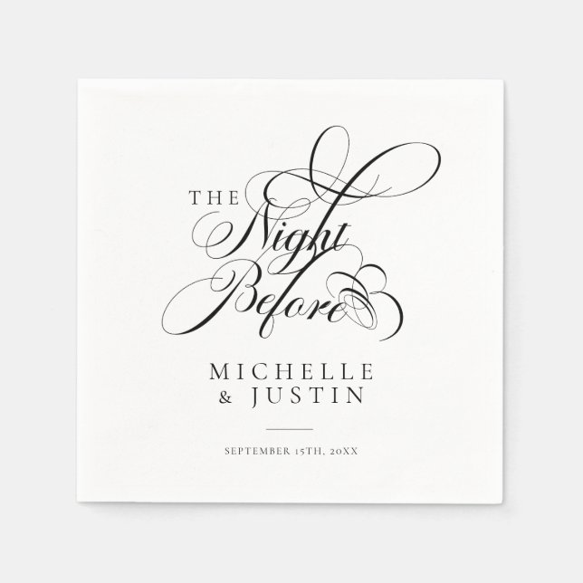 Elegant Chic Wedding Rehearsal Dinner  Napkins (Front)