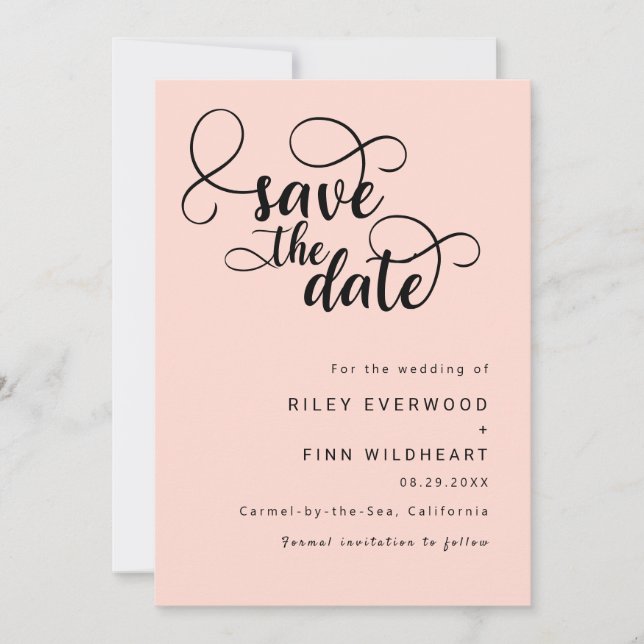 Elegant Chic wedding save the date Invitation (Front)