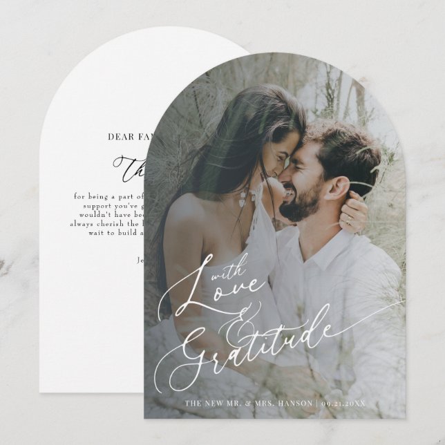 Elegant Chic Wedding Thank You Cards (Front/Back)