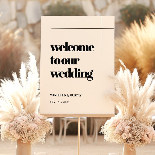 Elegant & Chic Wedding Welcome Cream Sign (Creator Uploaded)