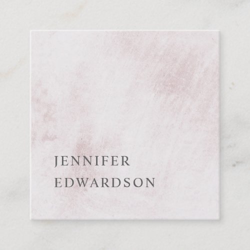 Elegant chic white brushed marble professional square business card