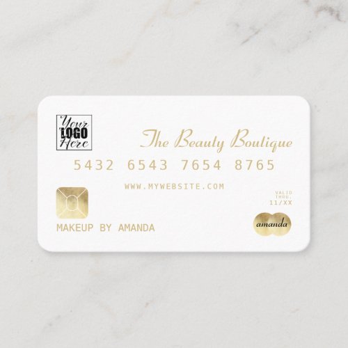 Elegant Chic White Gold Luxury Credit Card Logo