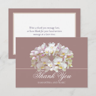 Elegant Chic White Orchid Bridal Shower Thank You Card